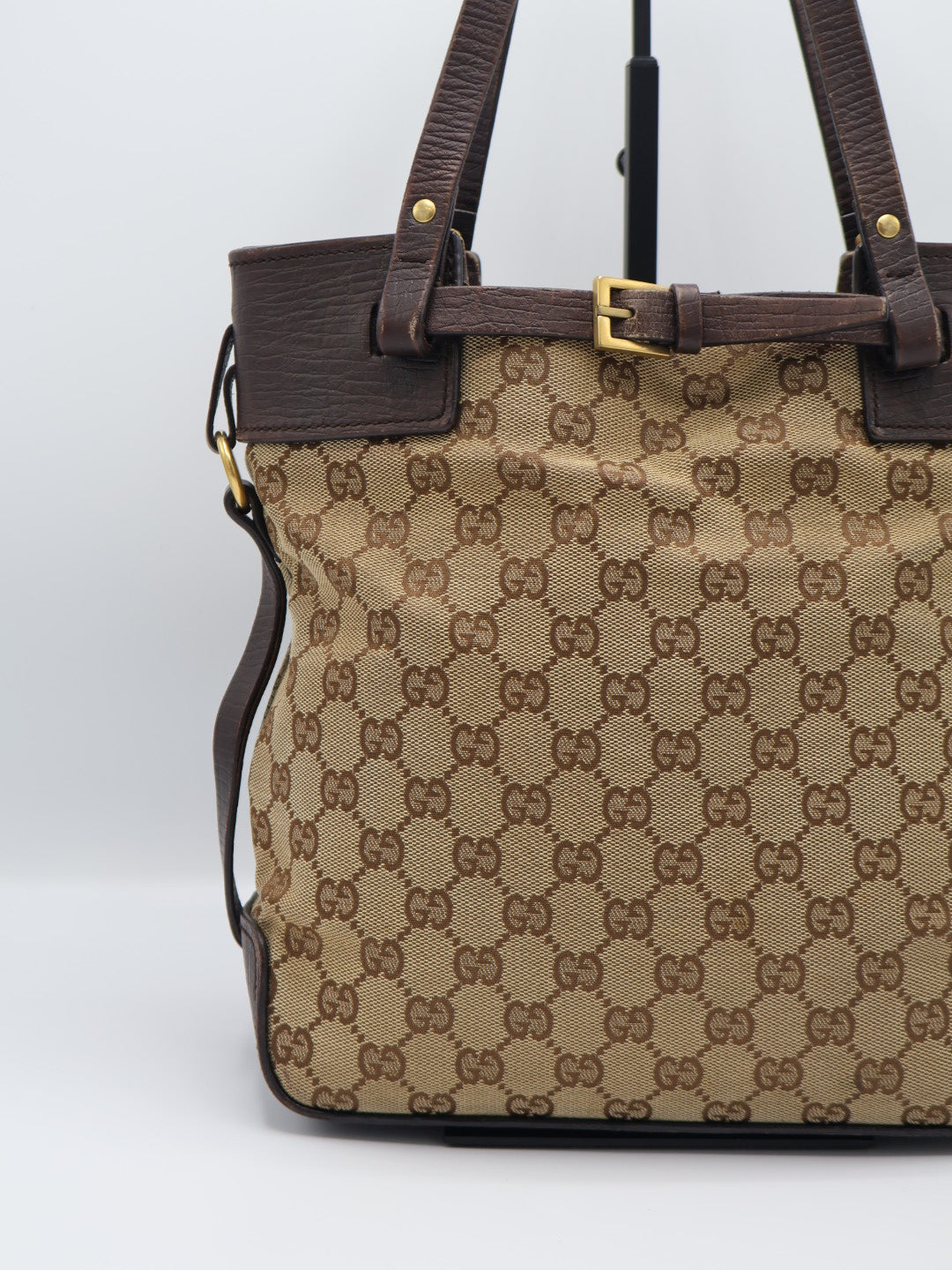 GUCCI CAVAS BELTED TOTE