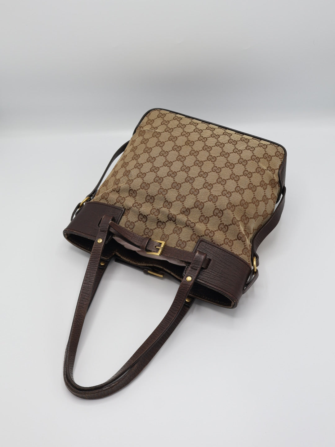 GUCCI CAVAS BELTED TOTE