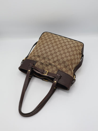 GUCCI CAVAS BELTED TOTE