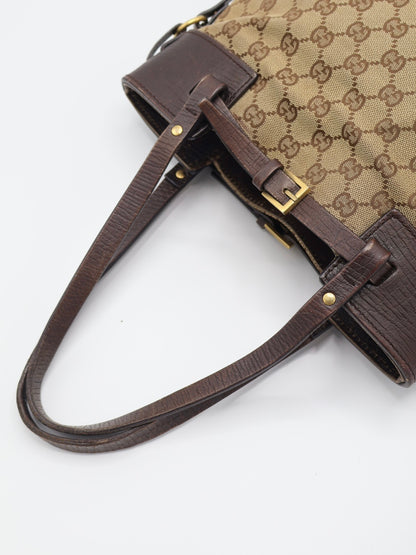 GUCCI CAVAS BELTED TOTE
