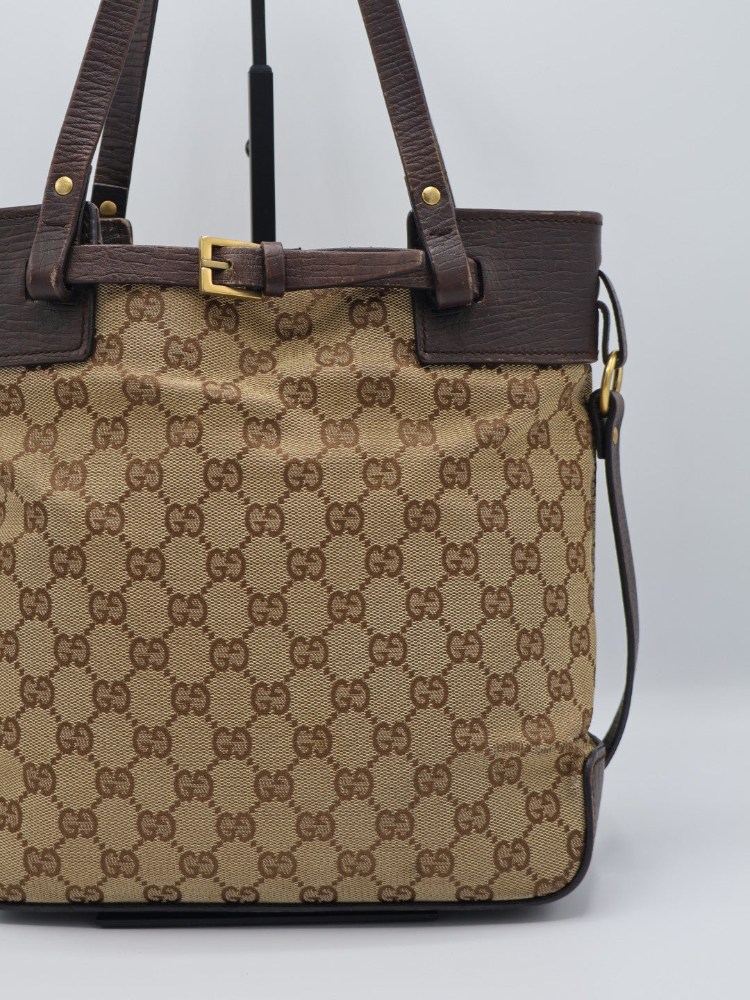 GUCCI CAVAS BELTED TOTE