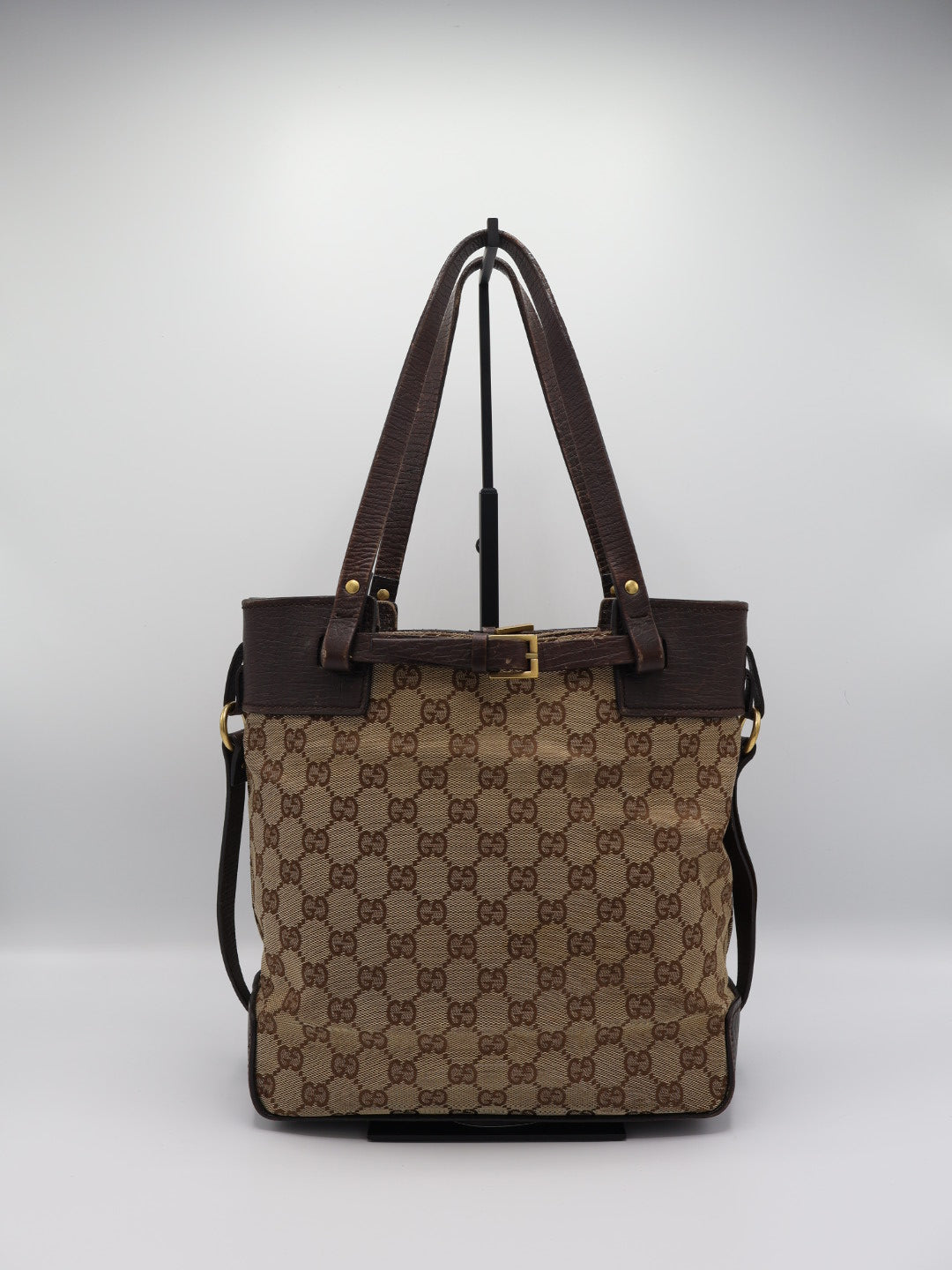 GUCCI CAVAS BELTED TOTE