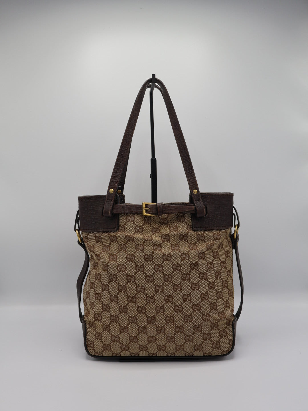 GUCCI CAVAS BELTED TOTE
