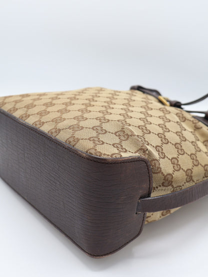 GUCCI CAVAS BELTED TOTE